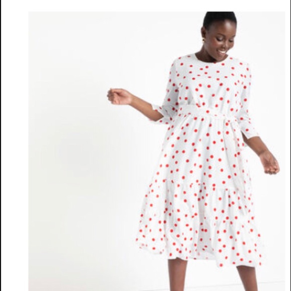 Puff Sleeve Dress with Tiered Skirt!